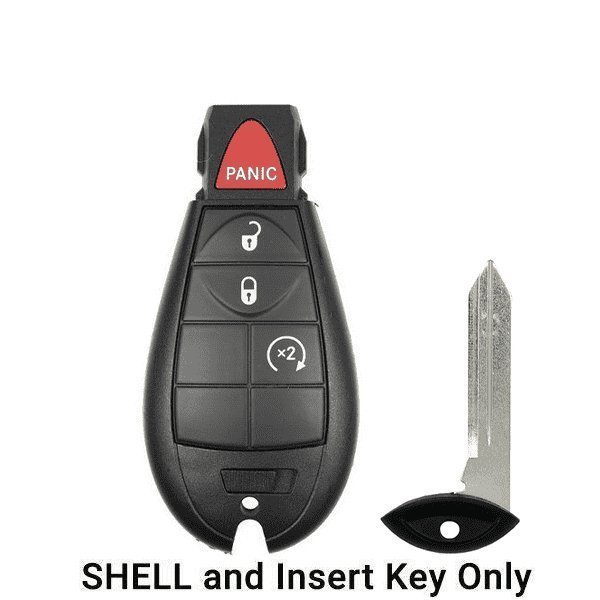 Keyless Factory KeylessFactory: Chrysler Dodge Jeep / 4-Button Fobik Key SHELL / Remote Start ORS-FBK-01